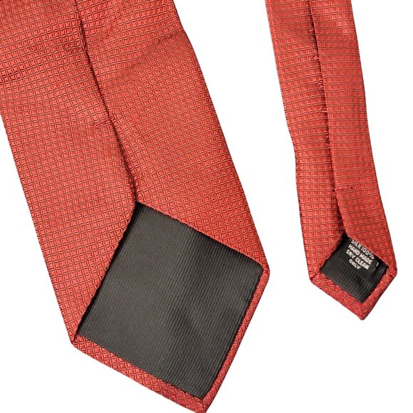 Bocara Vintage Silk Neck Tie Men Accessories Red Black Check Textured Formal - Picture 14 of 14